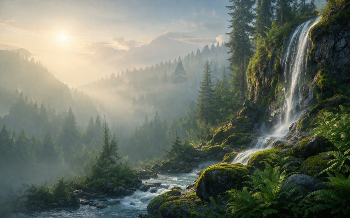 Paletide 雾杉晨谷内置主题背景